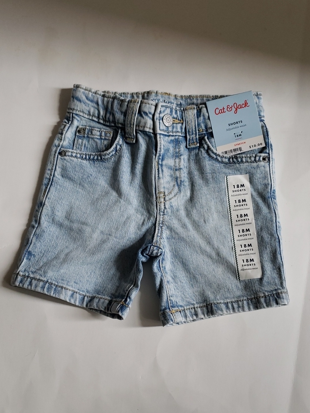 Cat & Jack Light Wash Denim Shorts - Light Blue